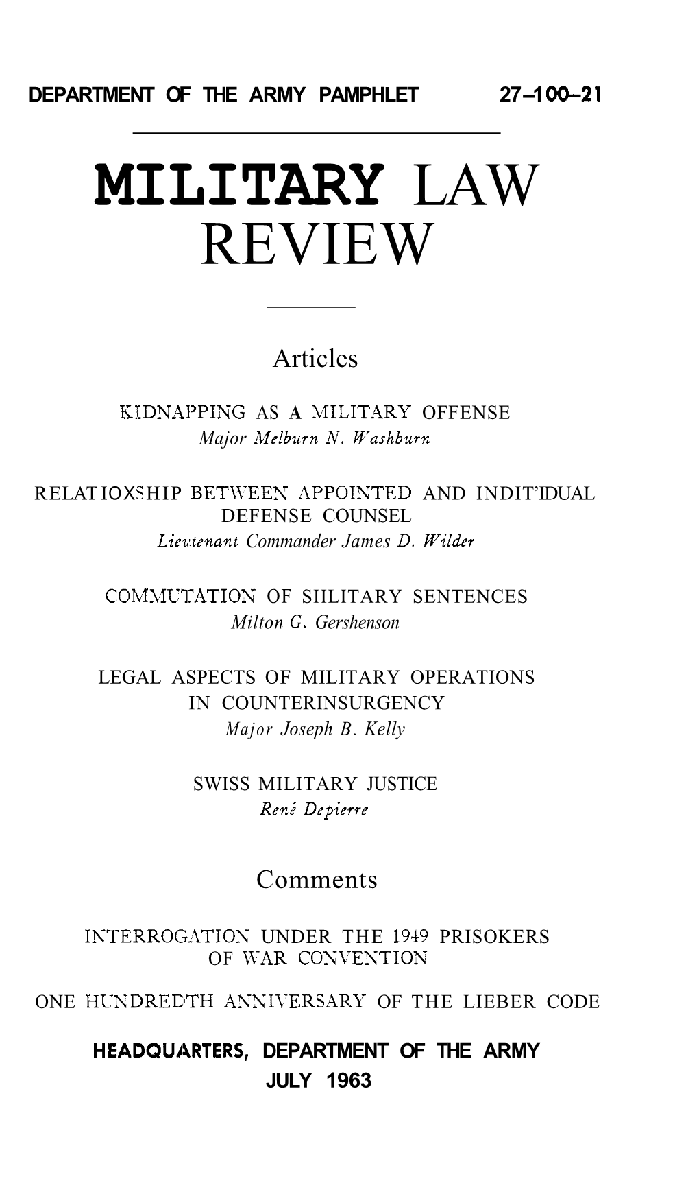 Military Law Review