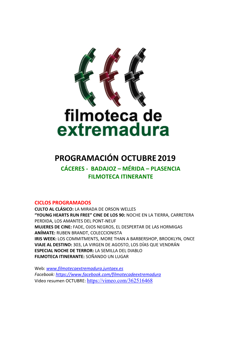 Programación Octubre2019