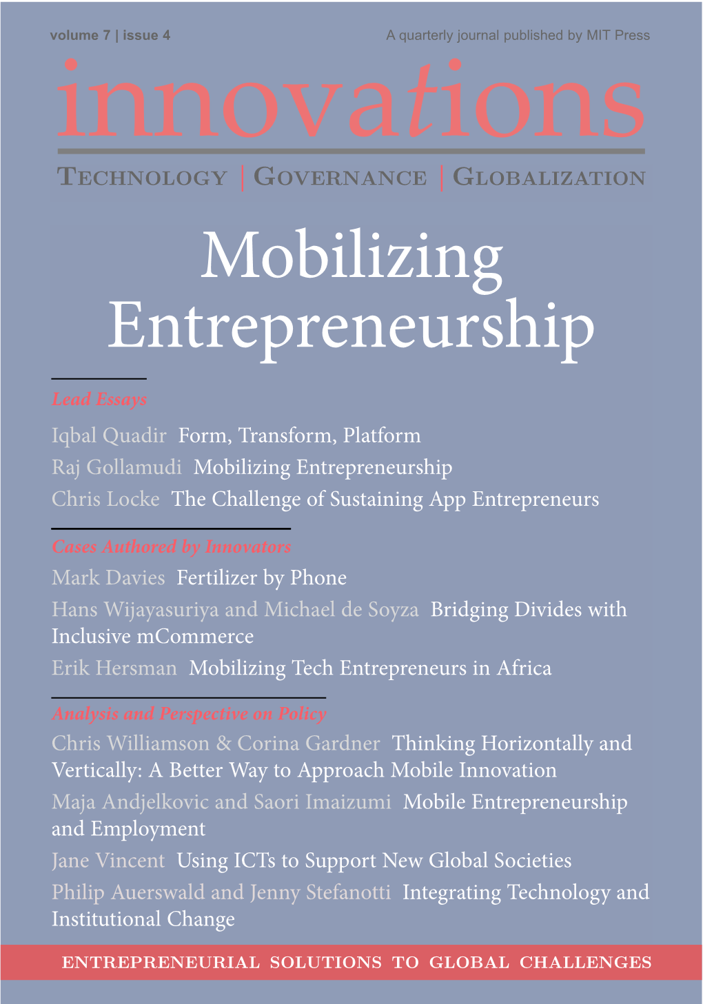 Mobilizing Entrepreneurship