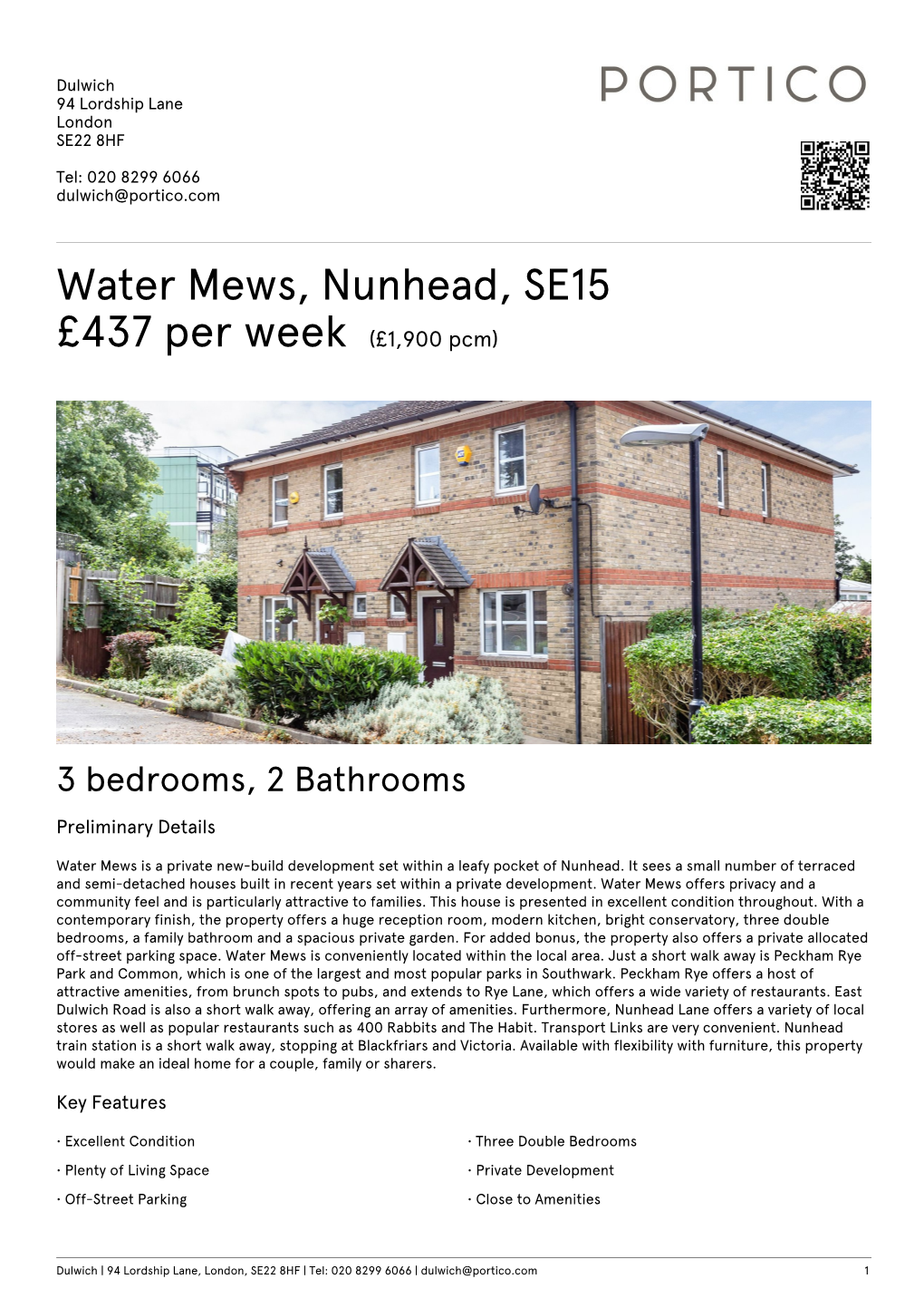 Water Mews, Nunhead, SE15 £437 Per Week