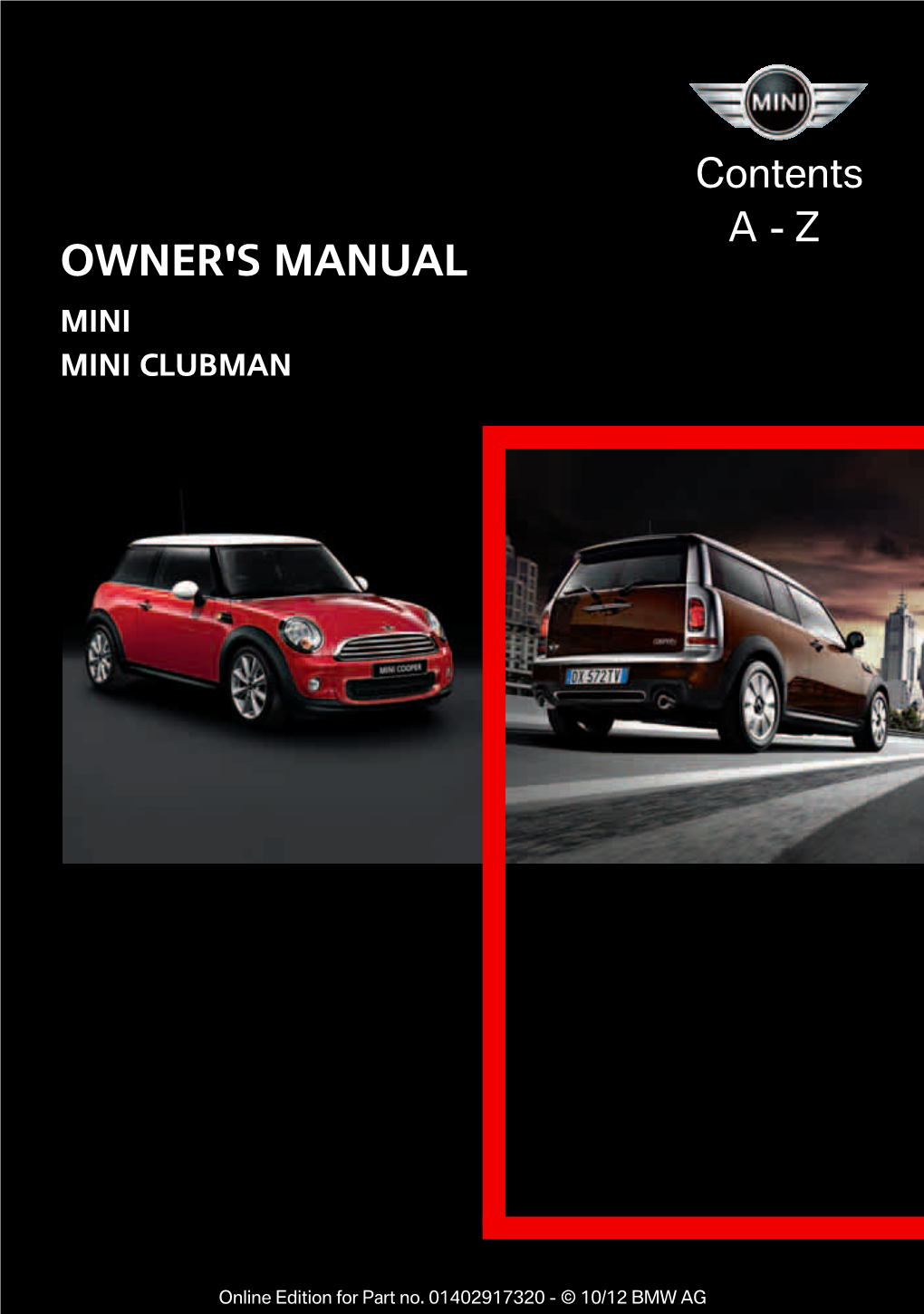 Owner's Manual (2013 Hardtop / Clubman)