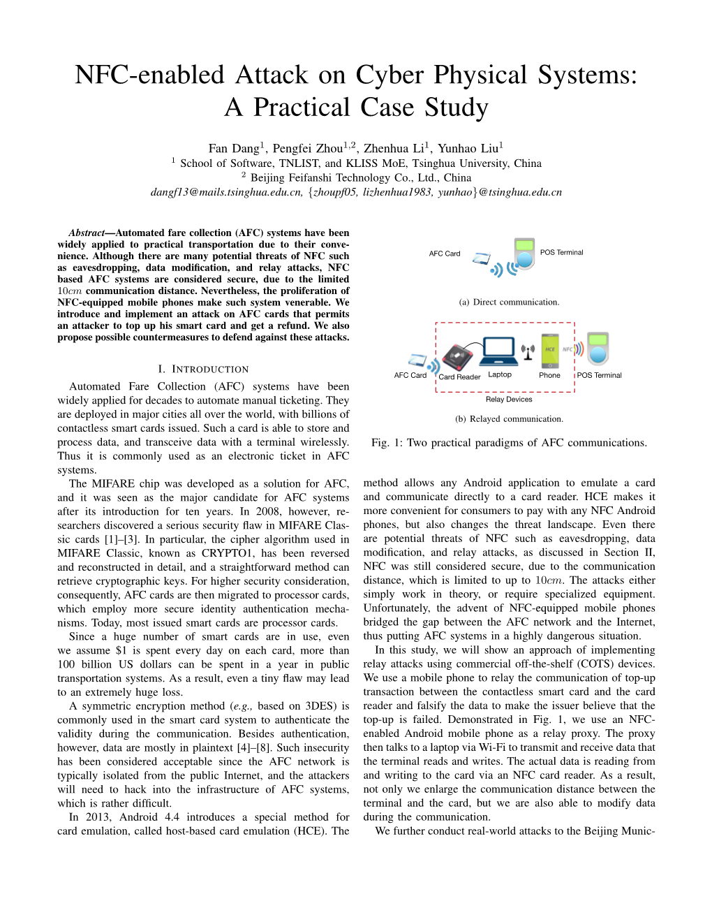 NFC-Enabled Attack on Cyber Physical Systems: a Practical Case Study