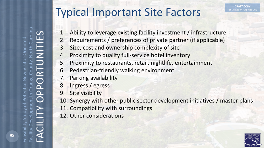 Orange County NC Visitor Industry Facility Phase 1 Analysis 2017 03 23