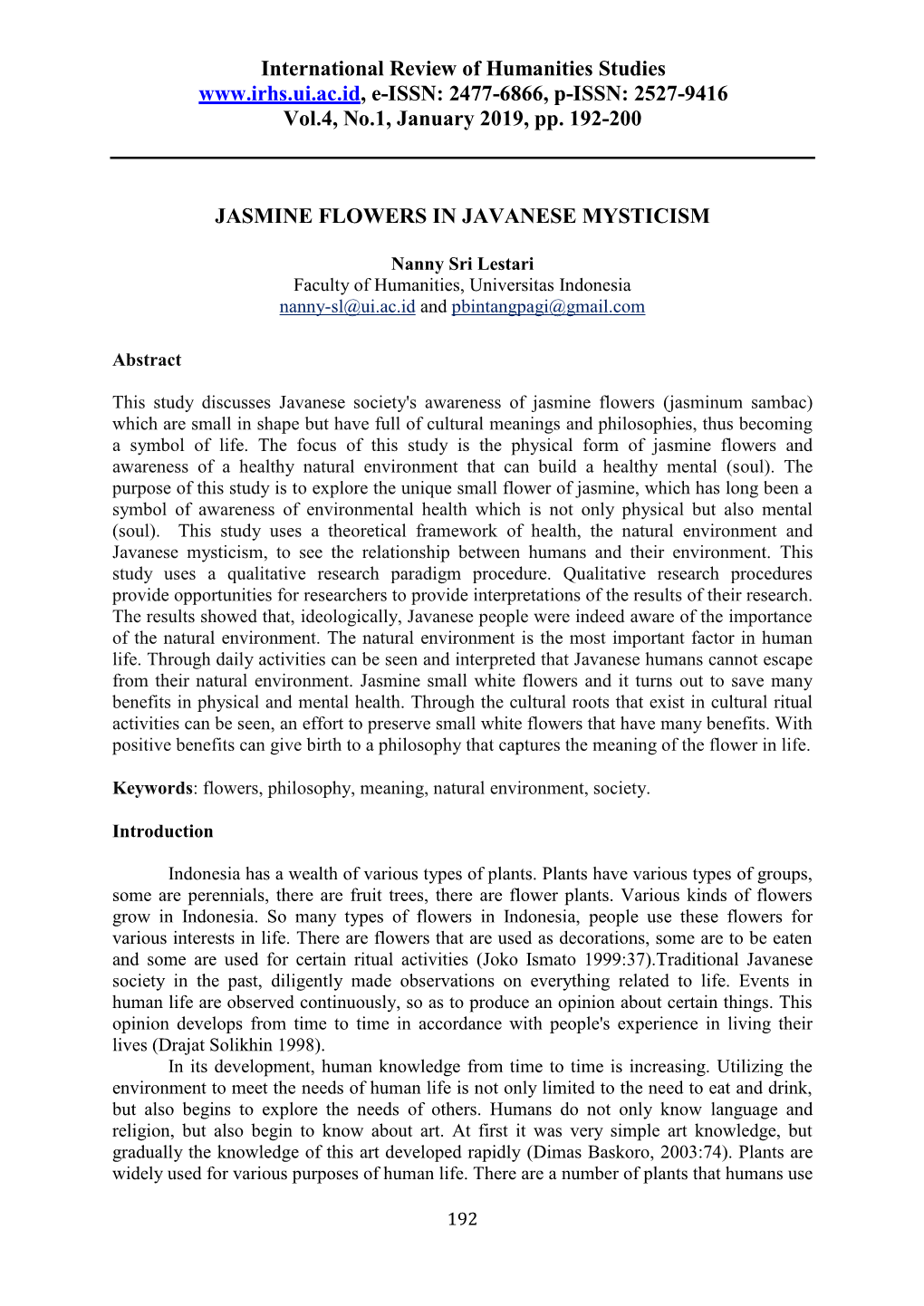 2477-6866, P-ISSN: 2527-9416 Vol.4, No.1, January 2019, Pp