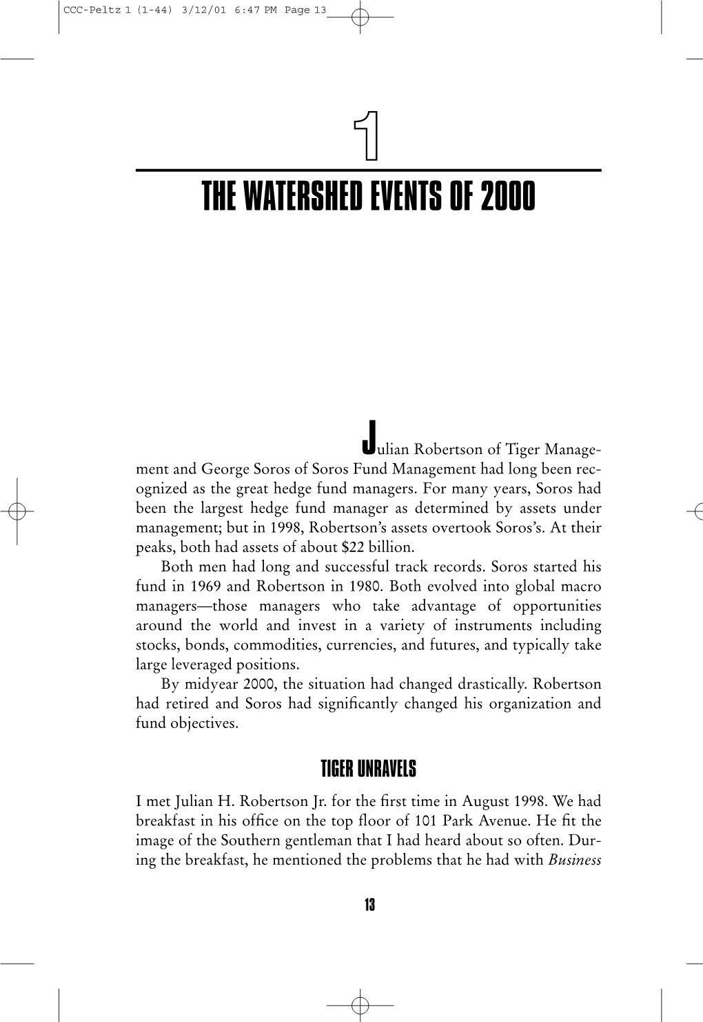 The Watershed Events of 2000