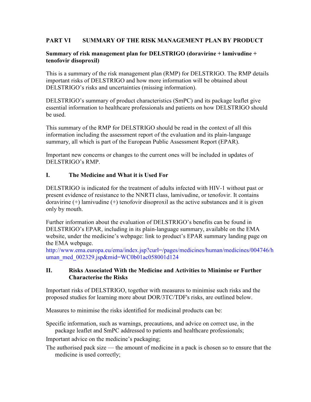 Risk-Management-Plan Summary