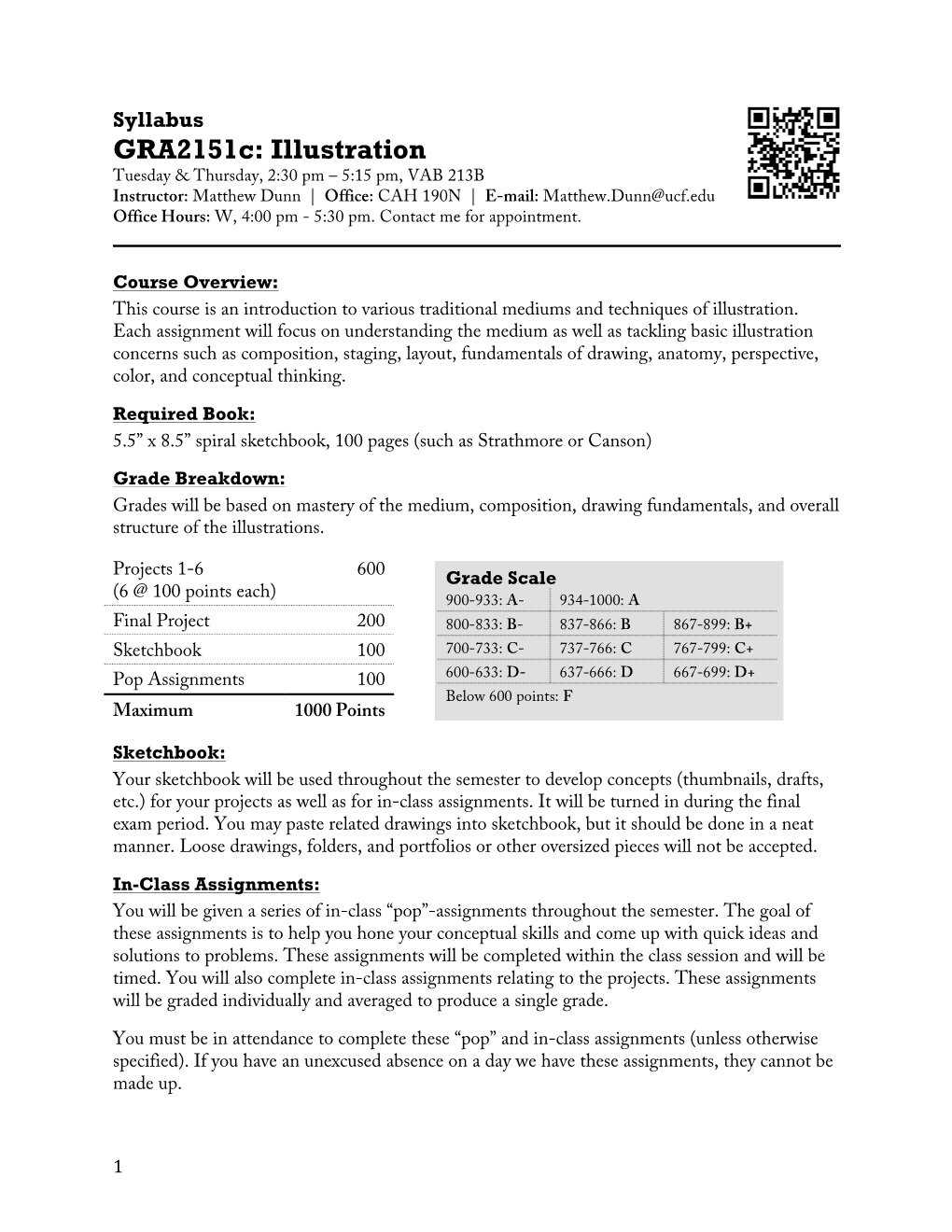 Gra2151c: Fall 2013 Syllabus