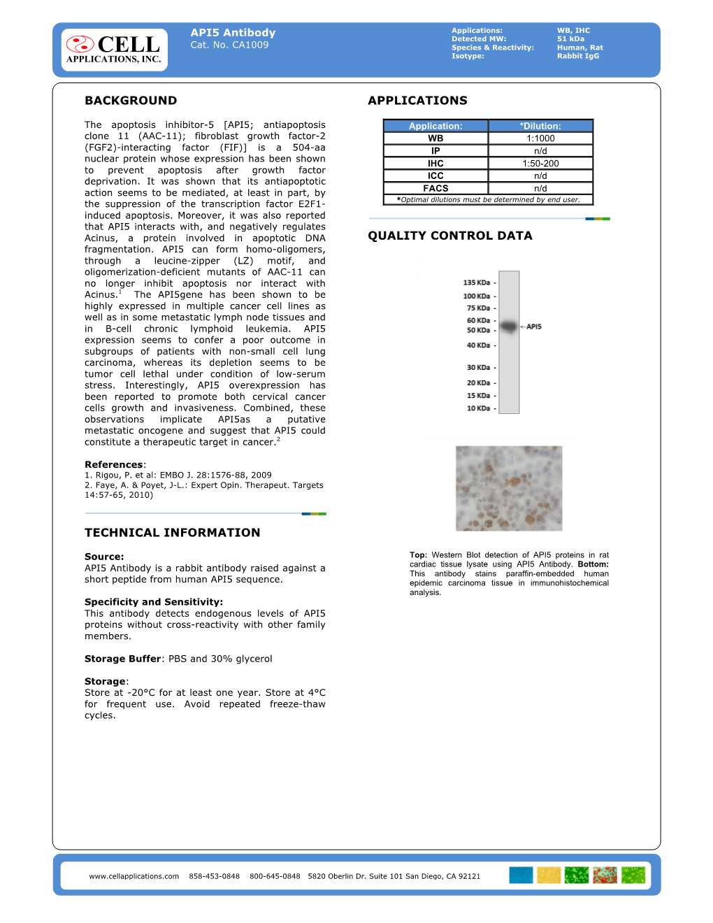 Product Sheet CA1009