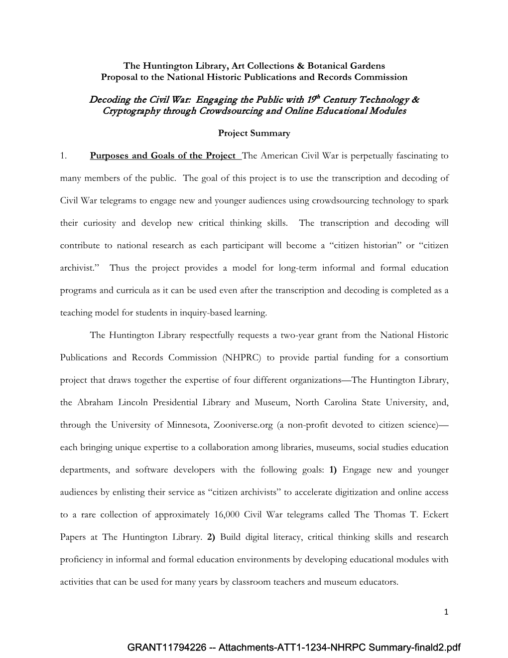 Decoding the Civil War: Engaging the Public with 19Th Century Technology & Cryptography Through Crowdsourcing and Online Educational Modules