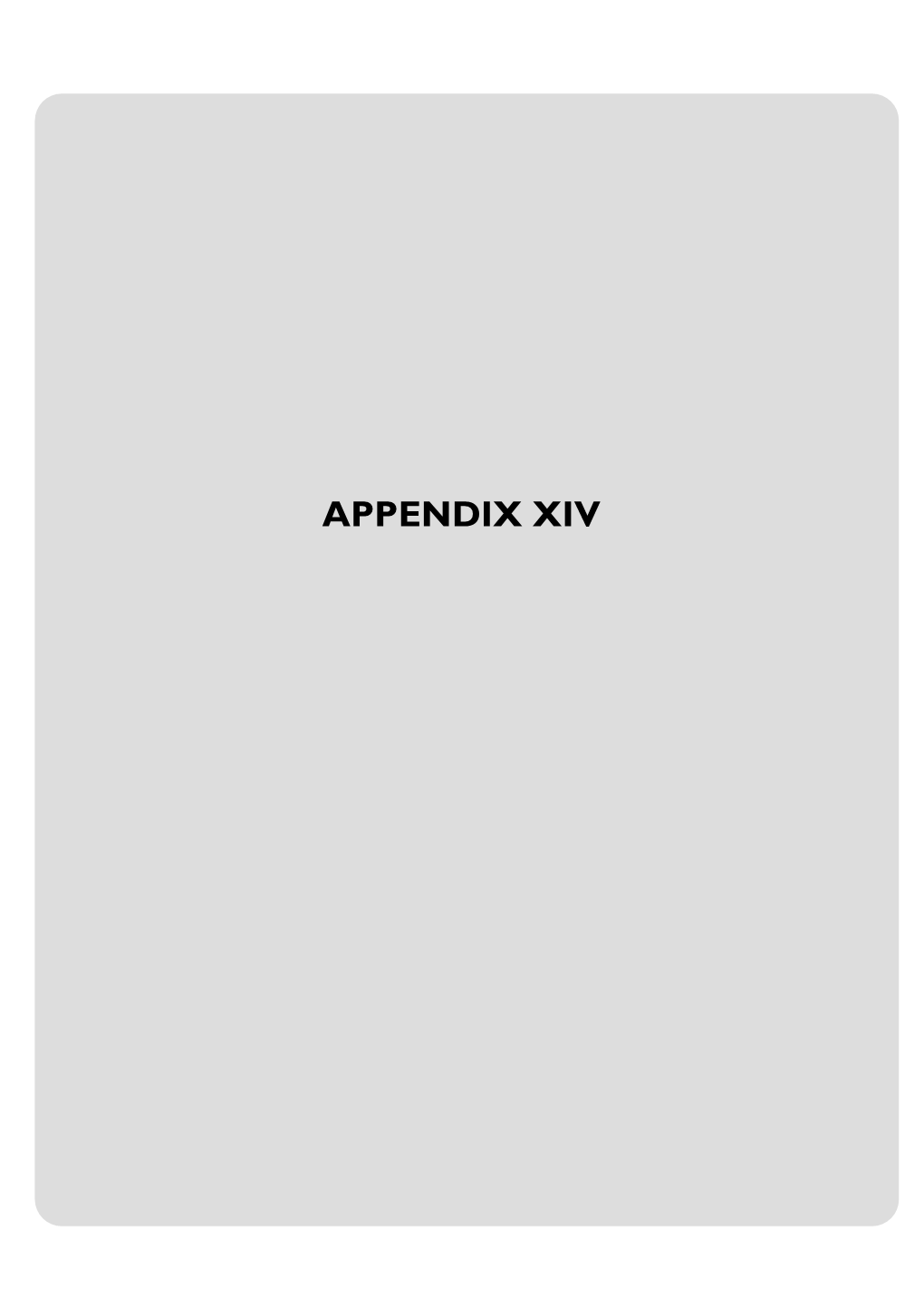 Appendix Xiv