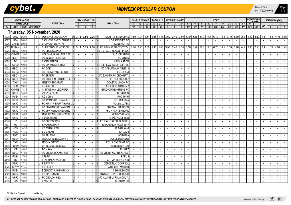 Midweek Regular Coupon 04/11/2020 09:52 1 / 3