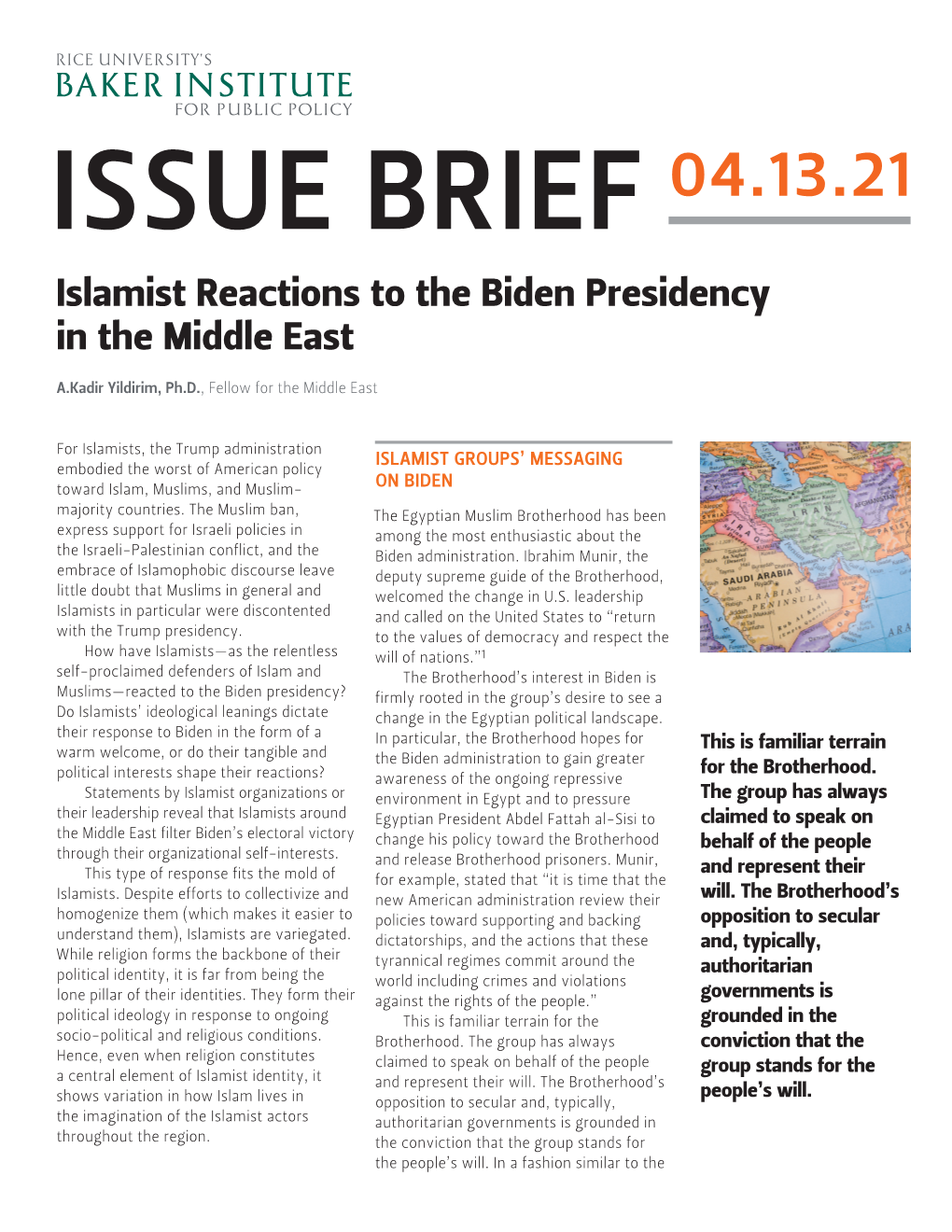 Islamist Reactions to the Biden Presidency in the Middle East