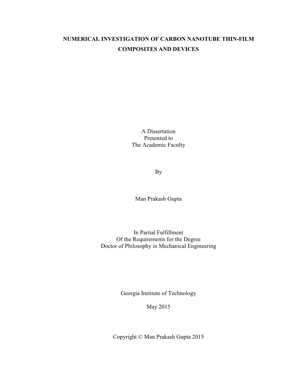 Numerical Investigation of Carbon Nanotube Thin-Film Composites and Devices