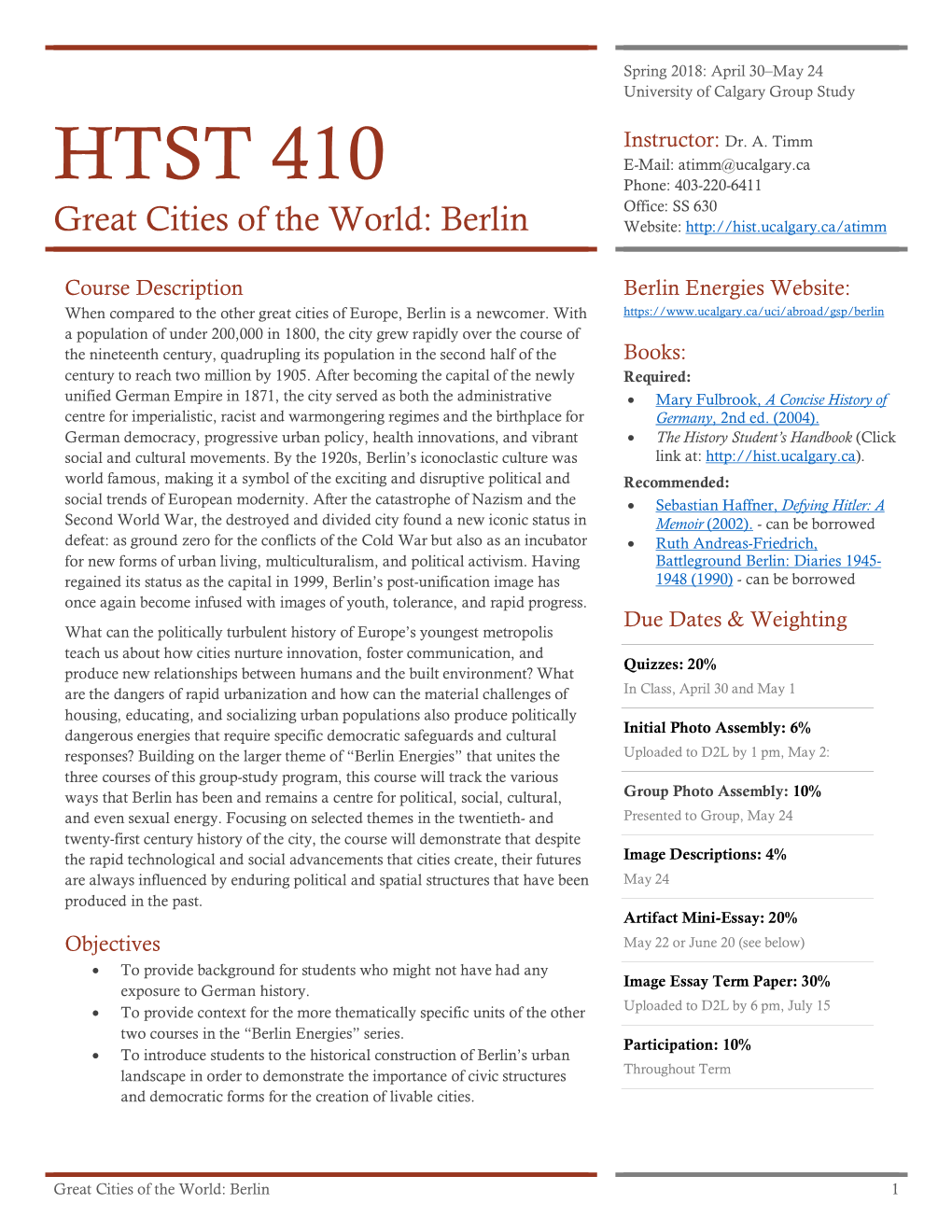 HTST 410 Syllabus