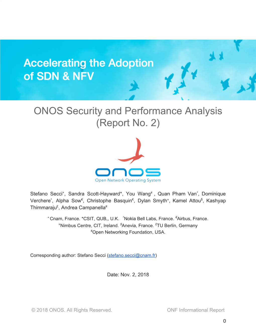 ONOS Security and Performance Analysis (Report No. 2)