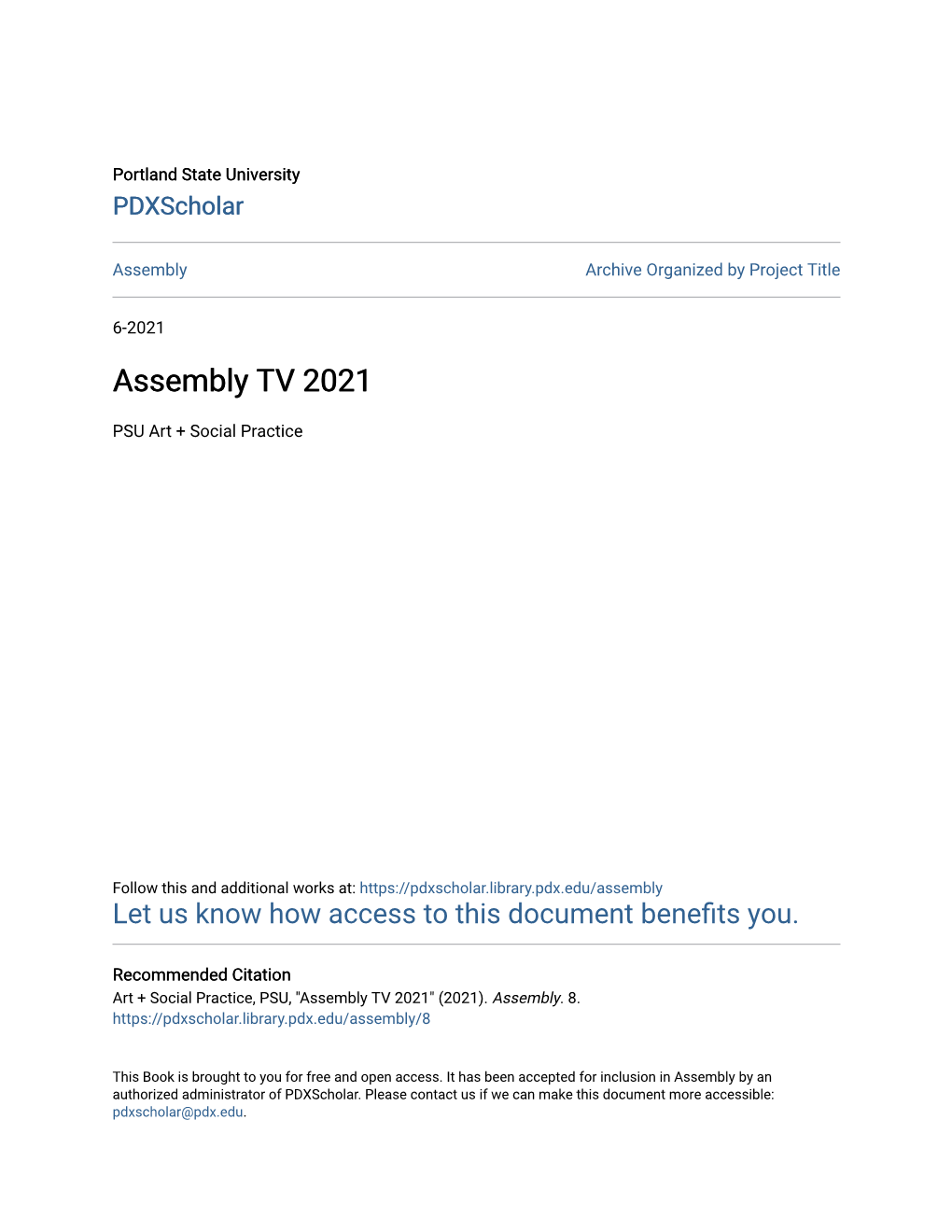 Assembly TV 2021