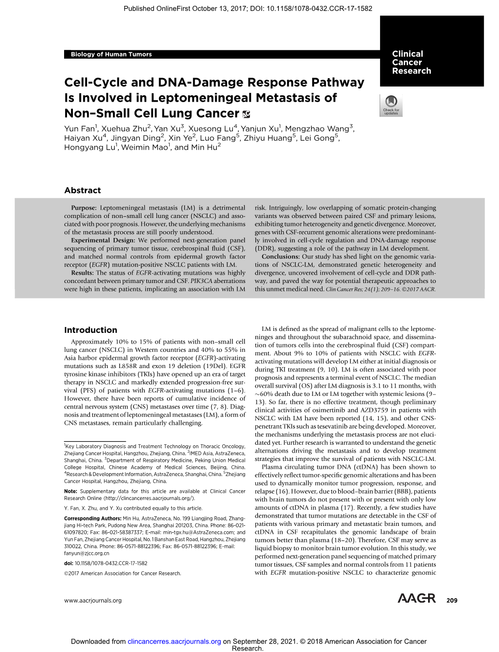 Cell-Cycle and DNA-Damage Response Pathway Is Involved In