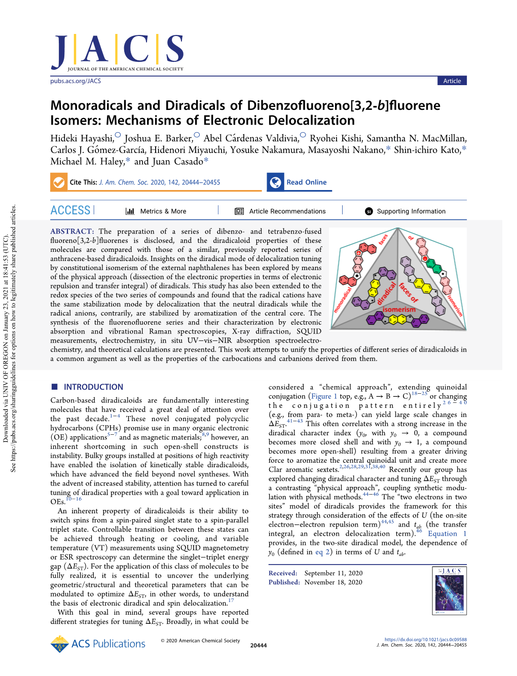 Monoradicals and Diradicals of Dibenzofluoreno[3,2-B]Fluorene Isomers: Mechanisms of Electronic Delocalization