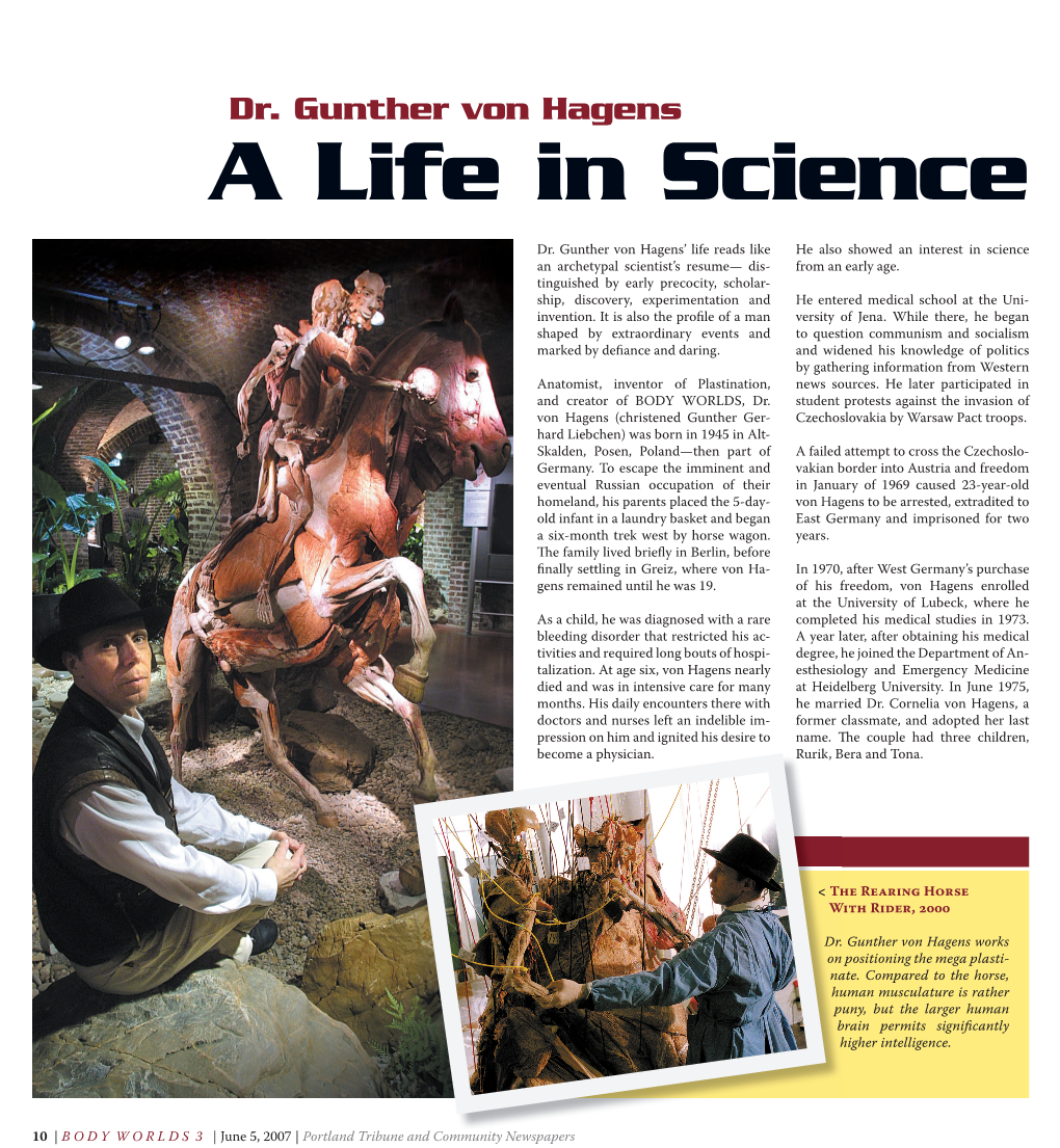 A Life in Science Dr. Gunther Von Hagens