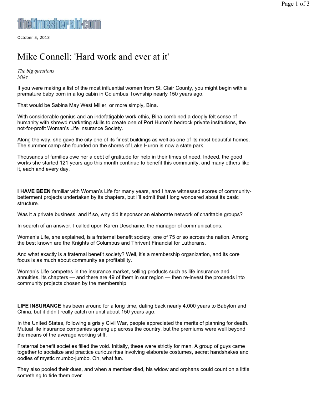 Mike Connell: 'Hard Work and Ever at It'