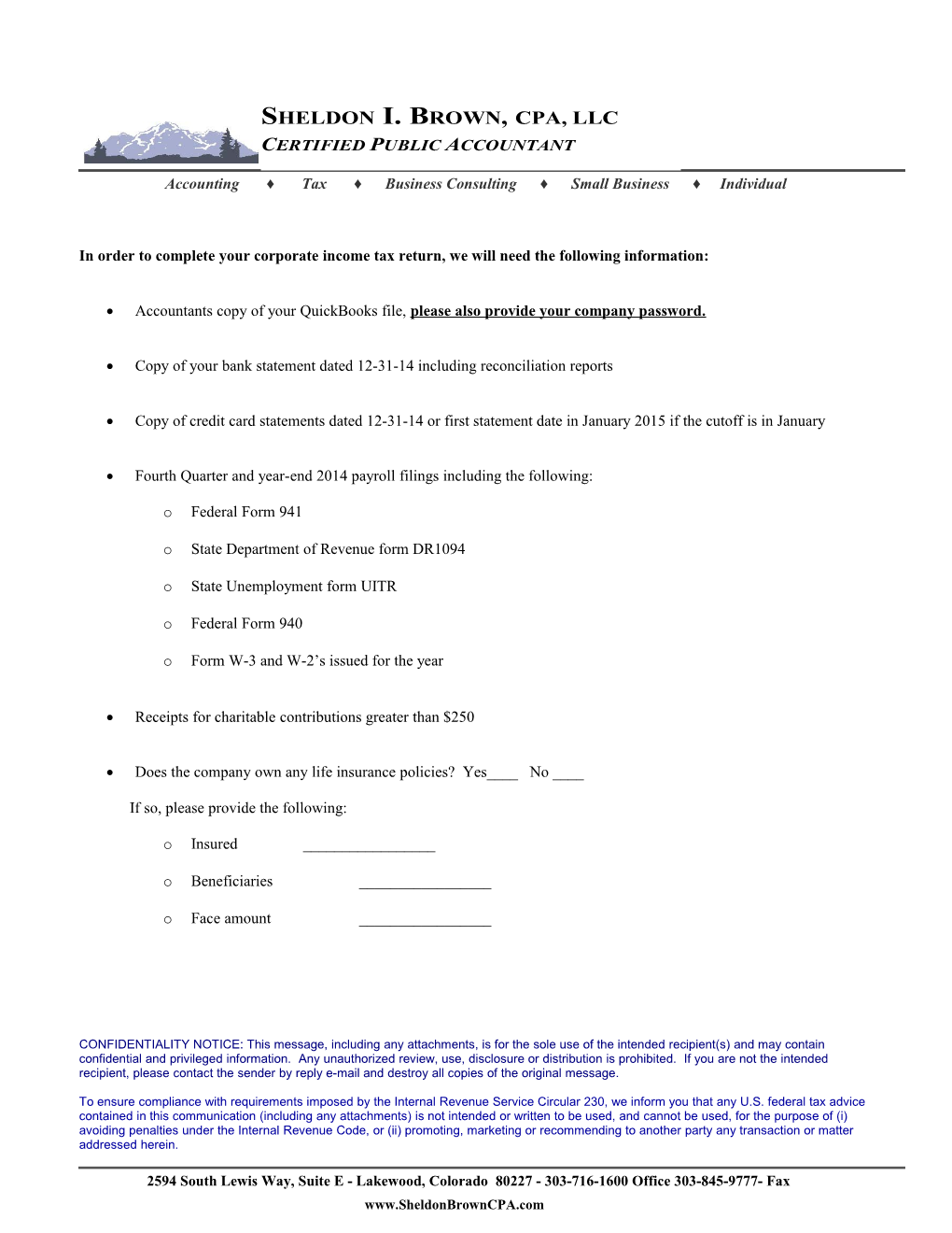 Accounting Tax Business Consulting Small Business Individual