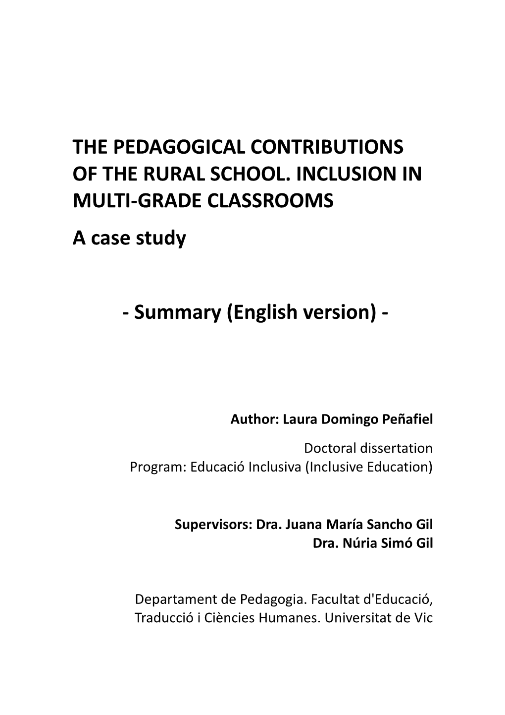 The Pedagogical Contributions of the Rural School