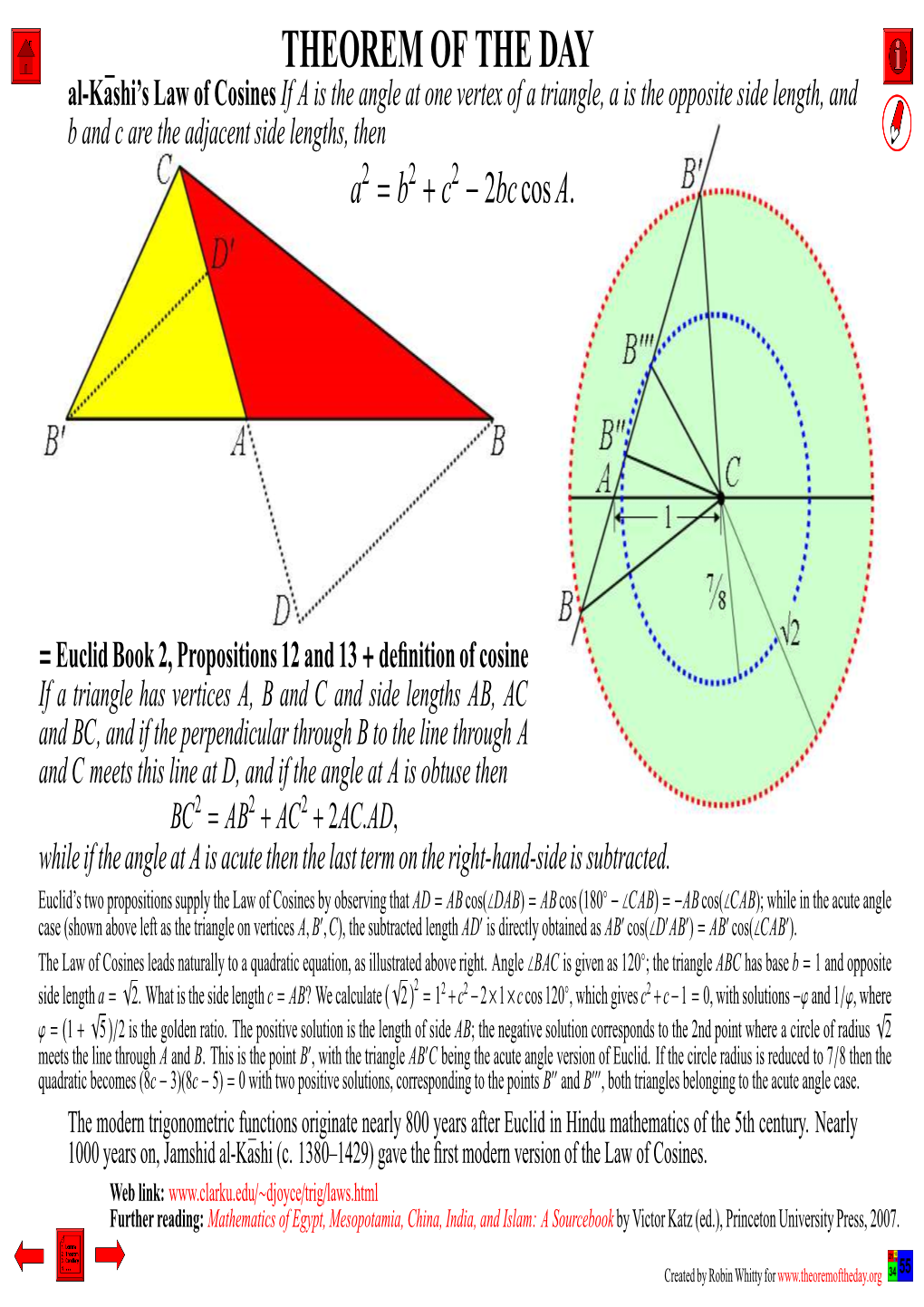 Al-Kāshi's Law of Cosines