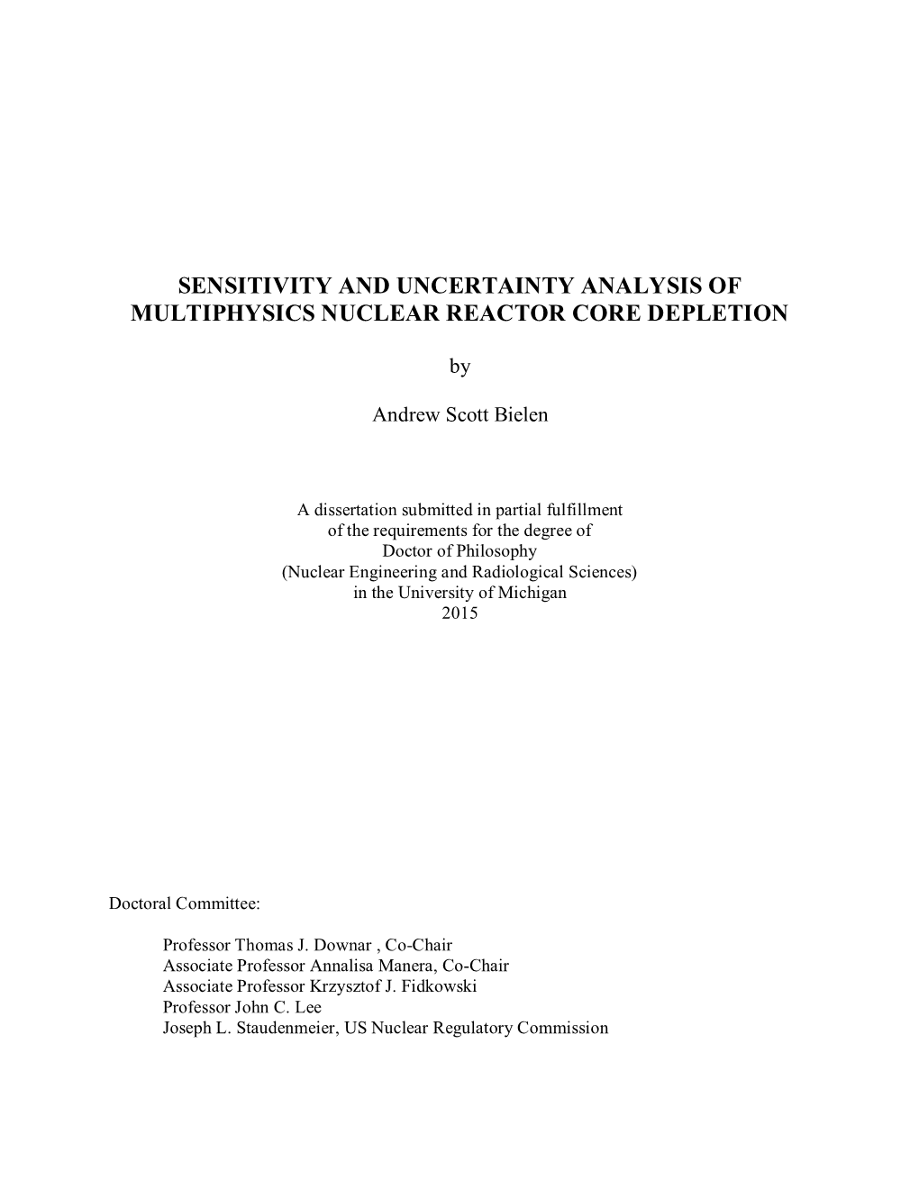 Sensitivity and Uncertainty Analysis of Multiphysics Nuclear Reactor Core Depletion