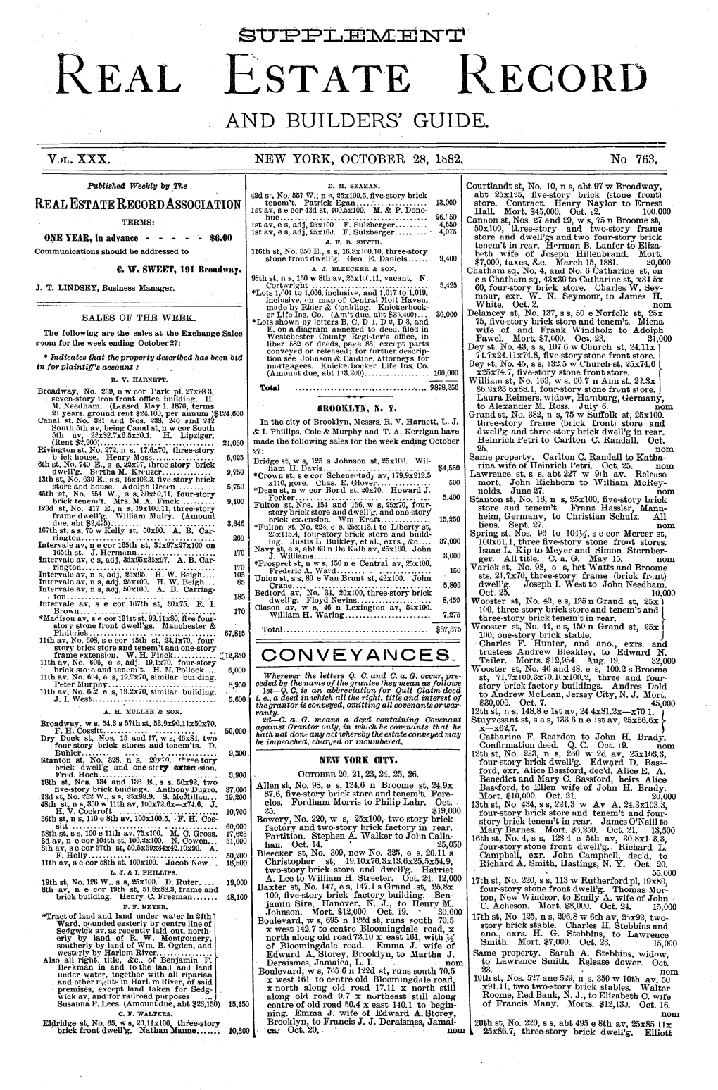 THE REAL ESTATE RECORD October 28,1882