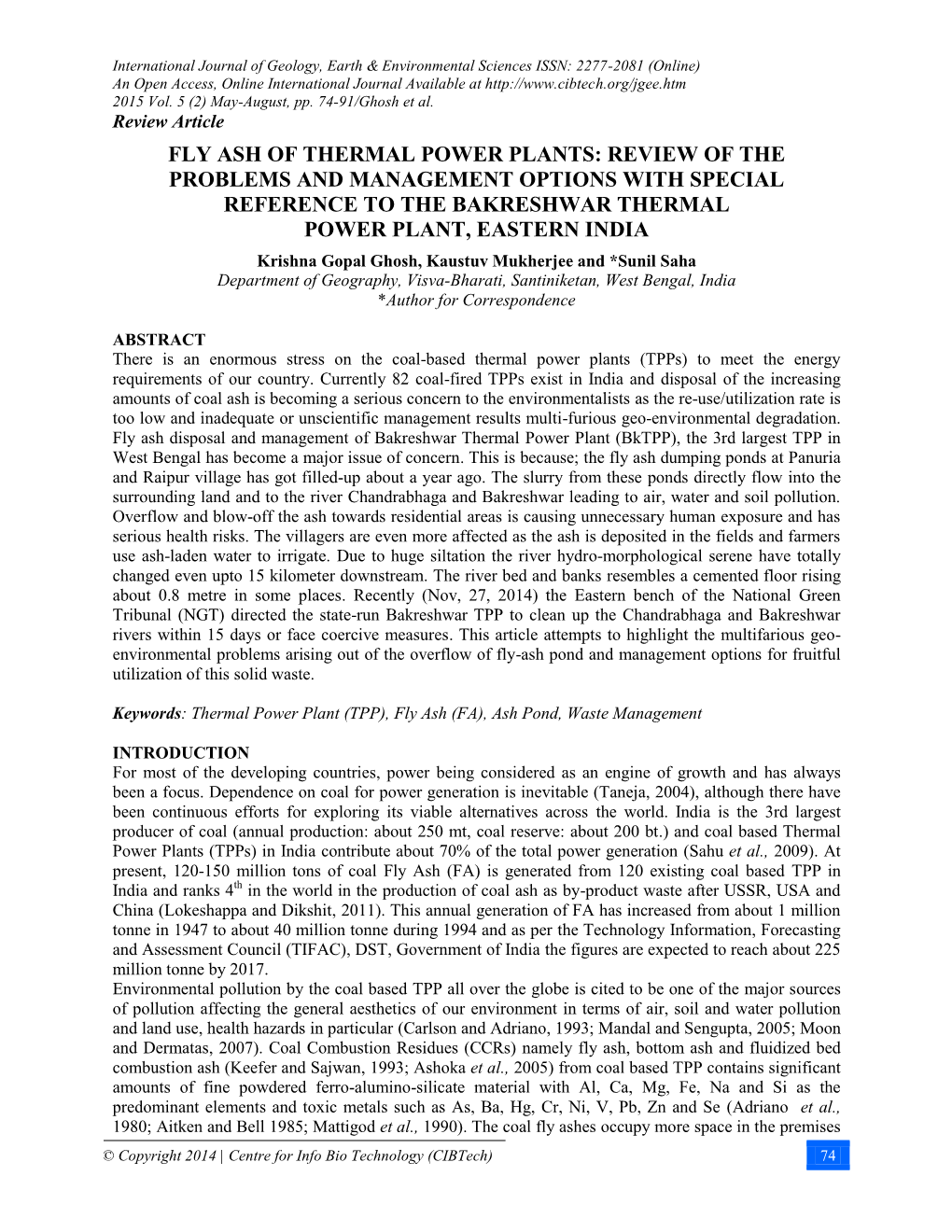 Fly Ash of Thermal Power Plants