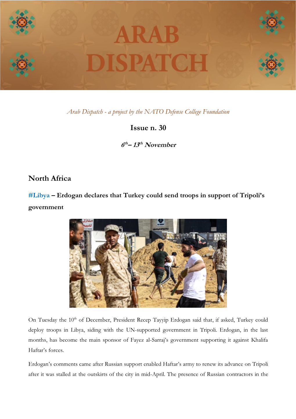 Arab Dispatch - a Project by the NATO Defense College Foundation