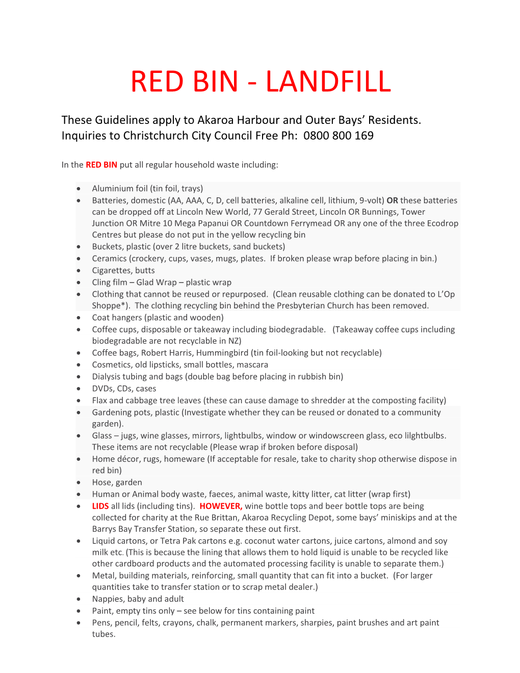 Red Bin - Landfill