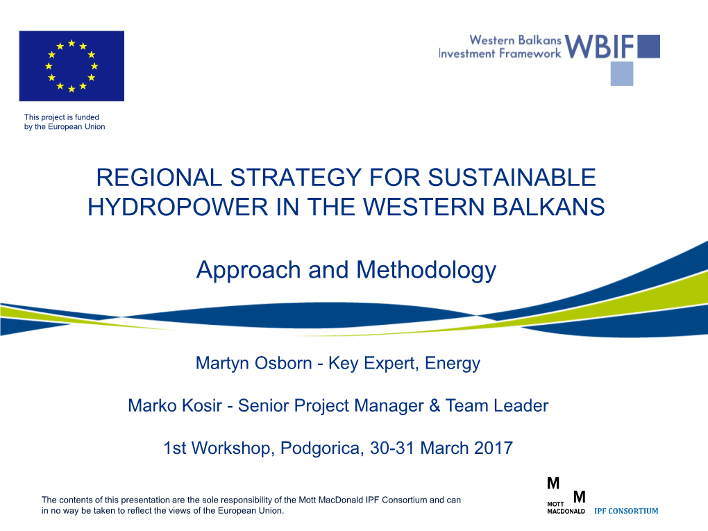 Regional Strategy for Sustainable Hydropower in the Western Balkans