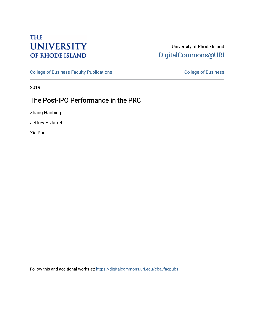 The Post-IPO Performance in the PRC