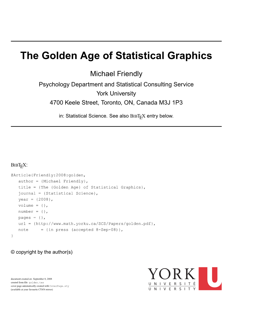 The Golden Age of Statistical Graphics