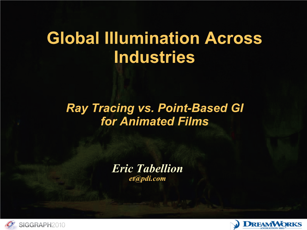 Irradiance Caching at Dreamworks