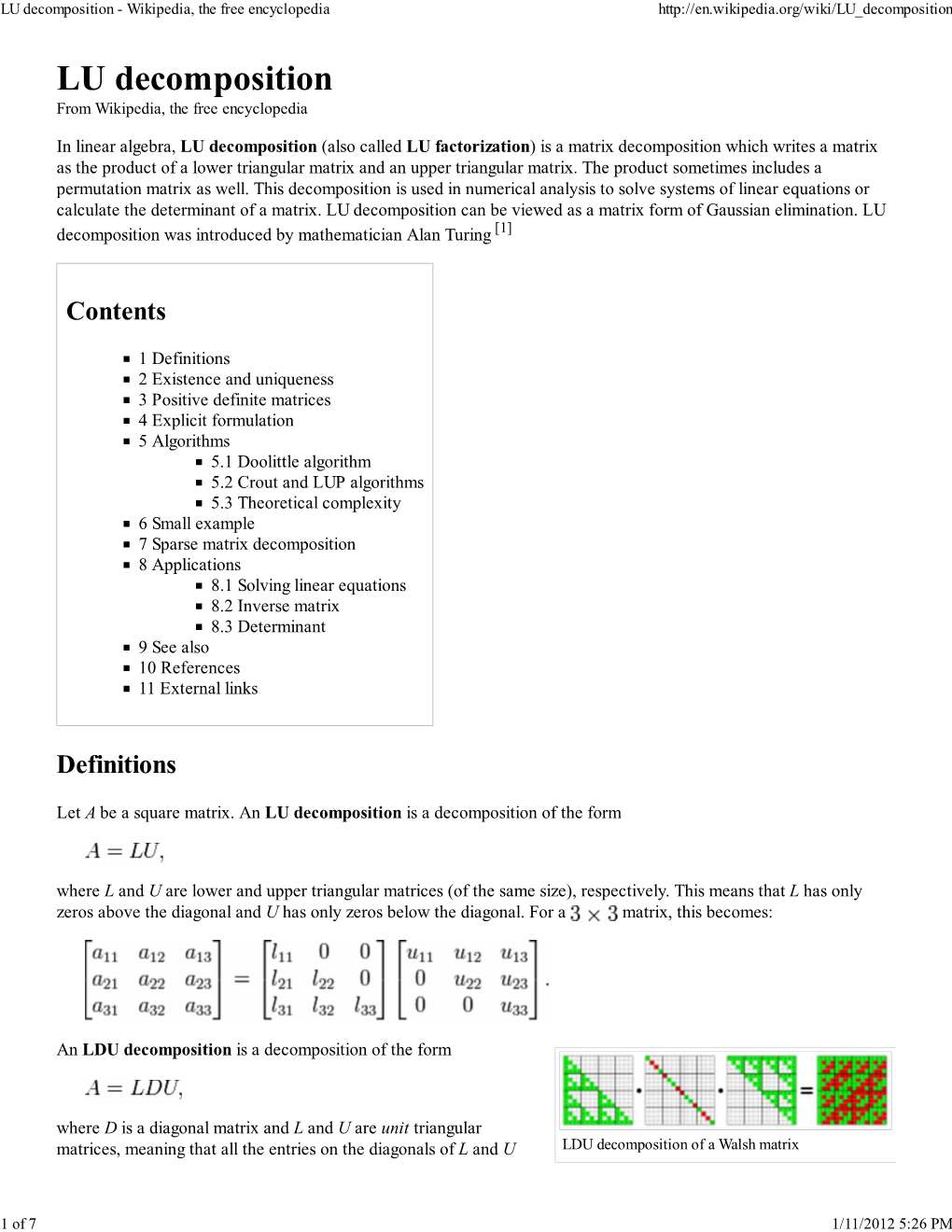 LU Decomposition - Wikipedia, the Free Encyclopedia