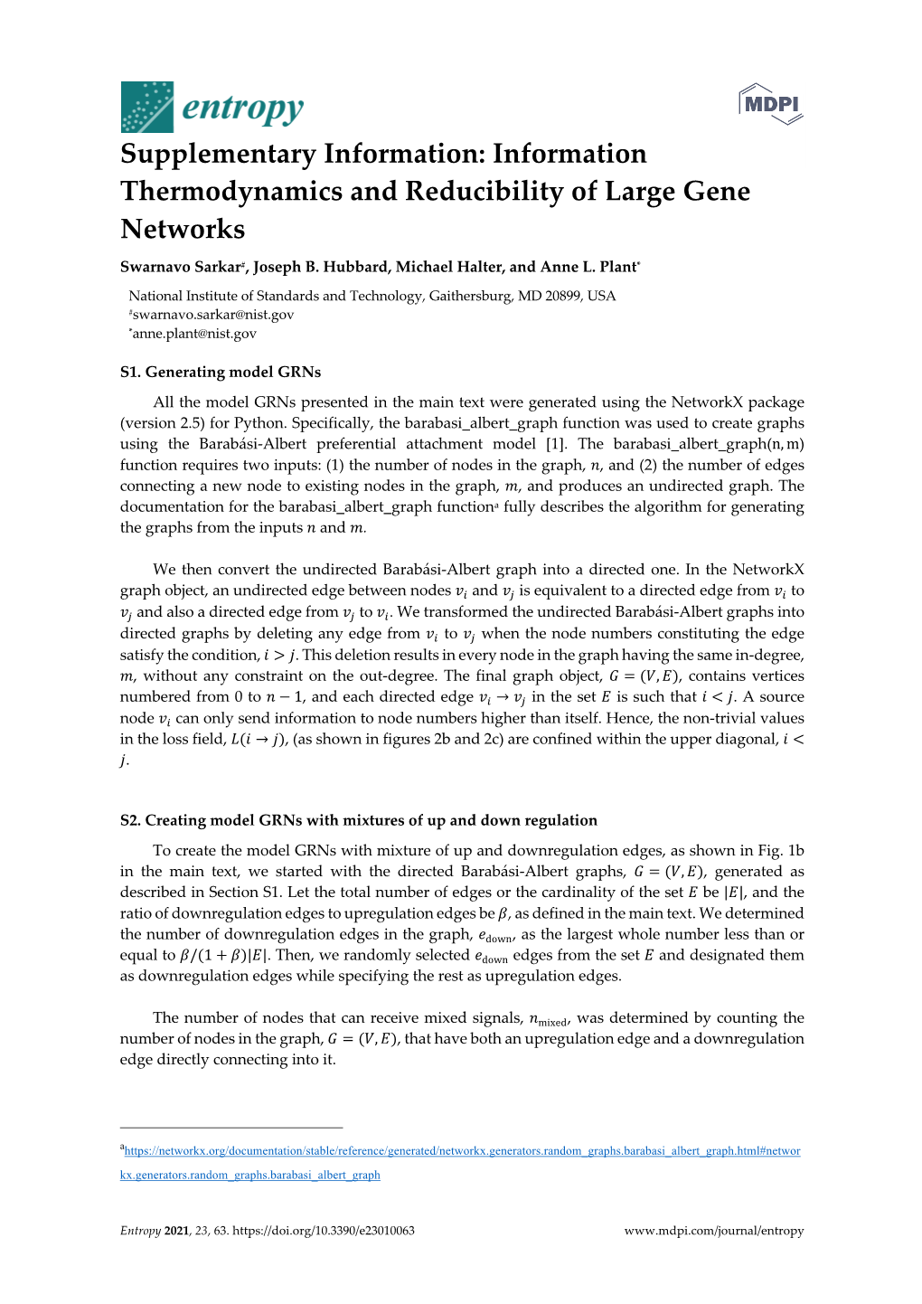 Information Thermodynamics and Reducibility of Large Gene Networks