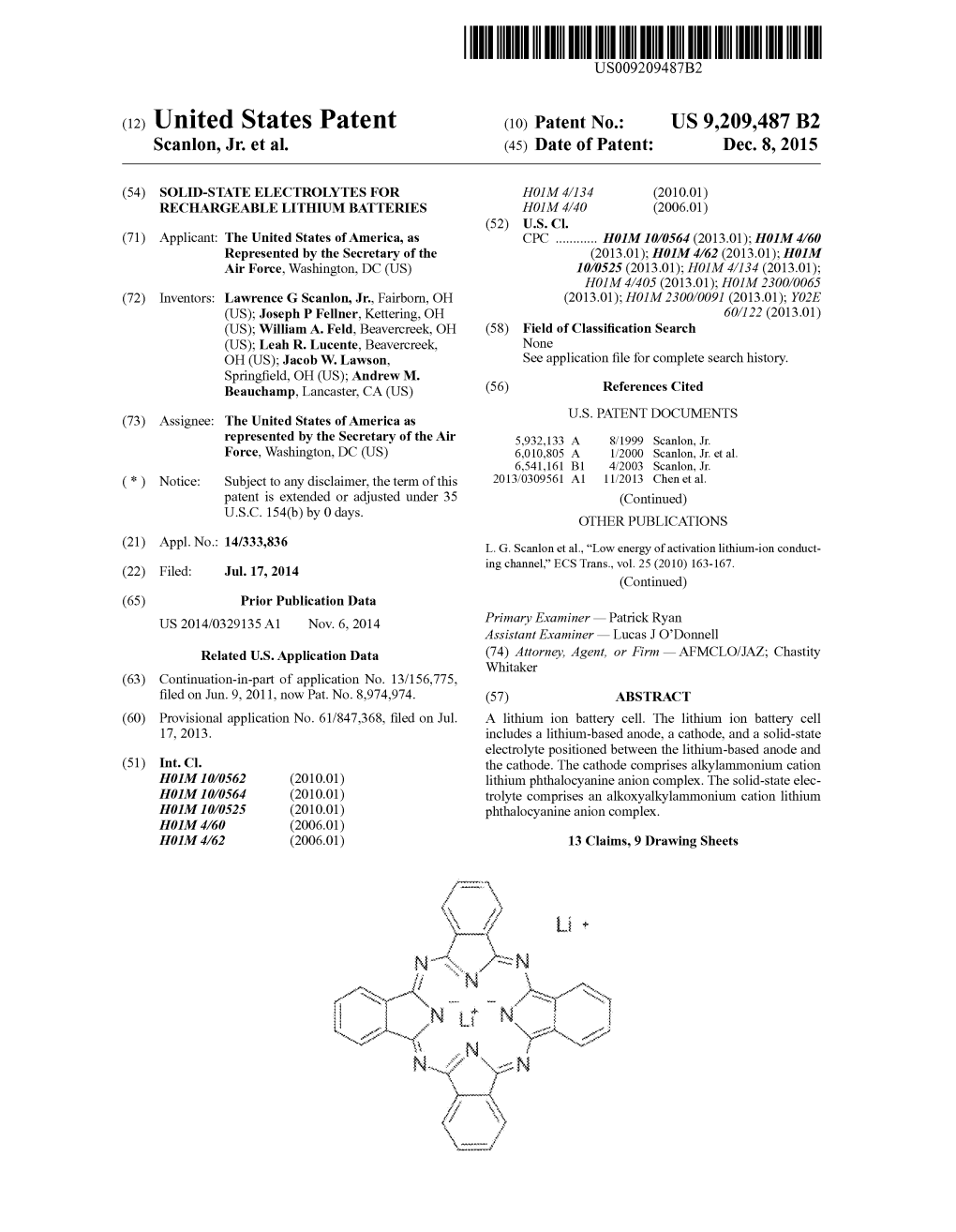 (12) United States Patent (10) Patent No.: US 9.209,487 B2 Scanlon, Jr