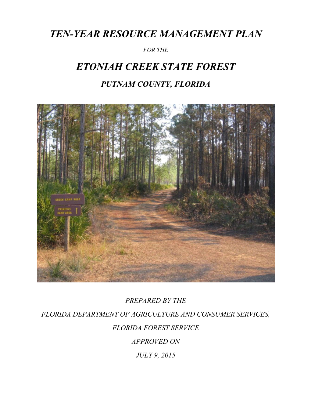 Etoniah Creek State Forest Management Plan