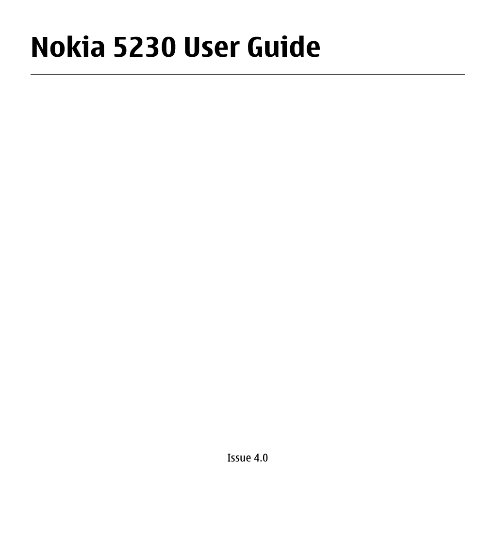 Nokia 5230 User Guide