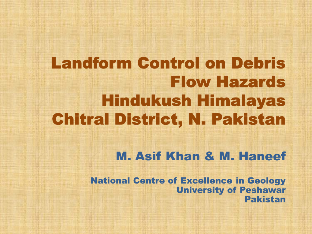 Debris Flow Hazard in Chitral