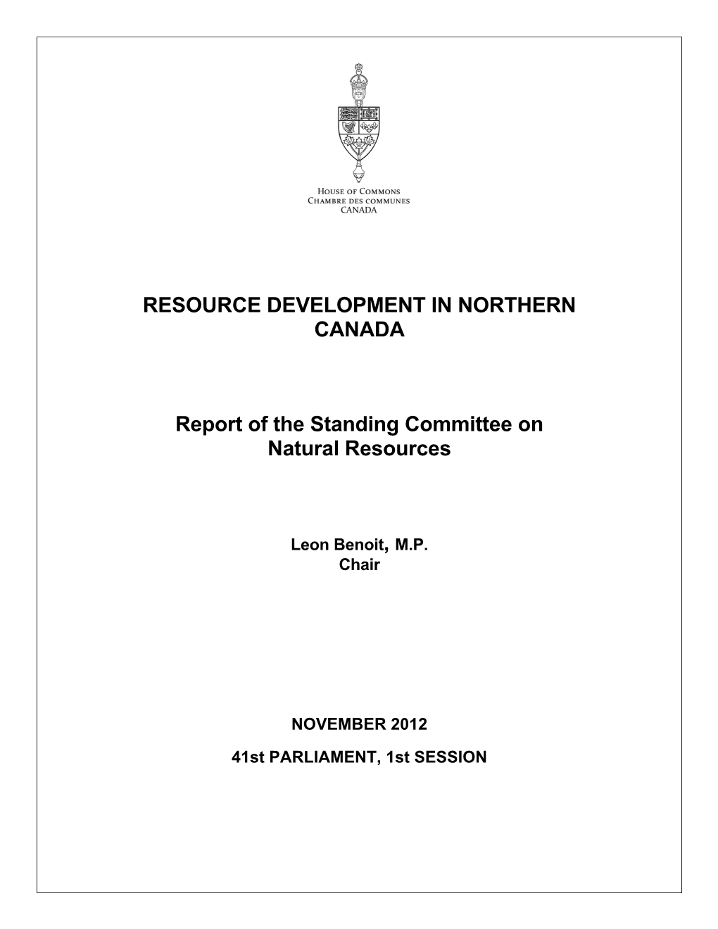 Resource Development in Northern Canada