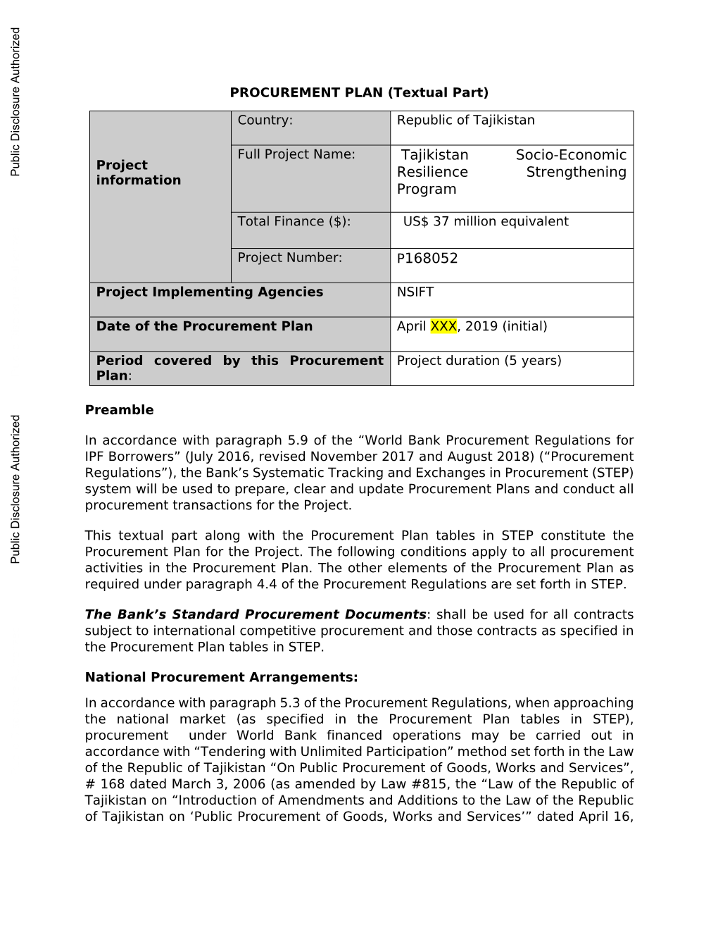 World Bank Document