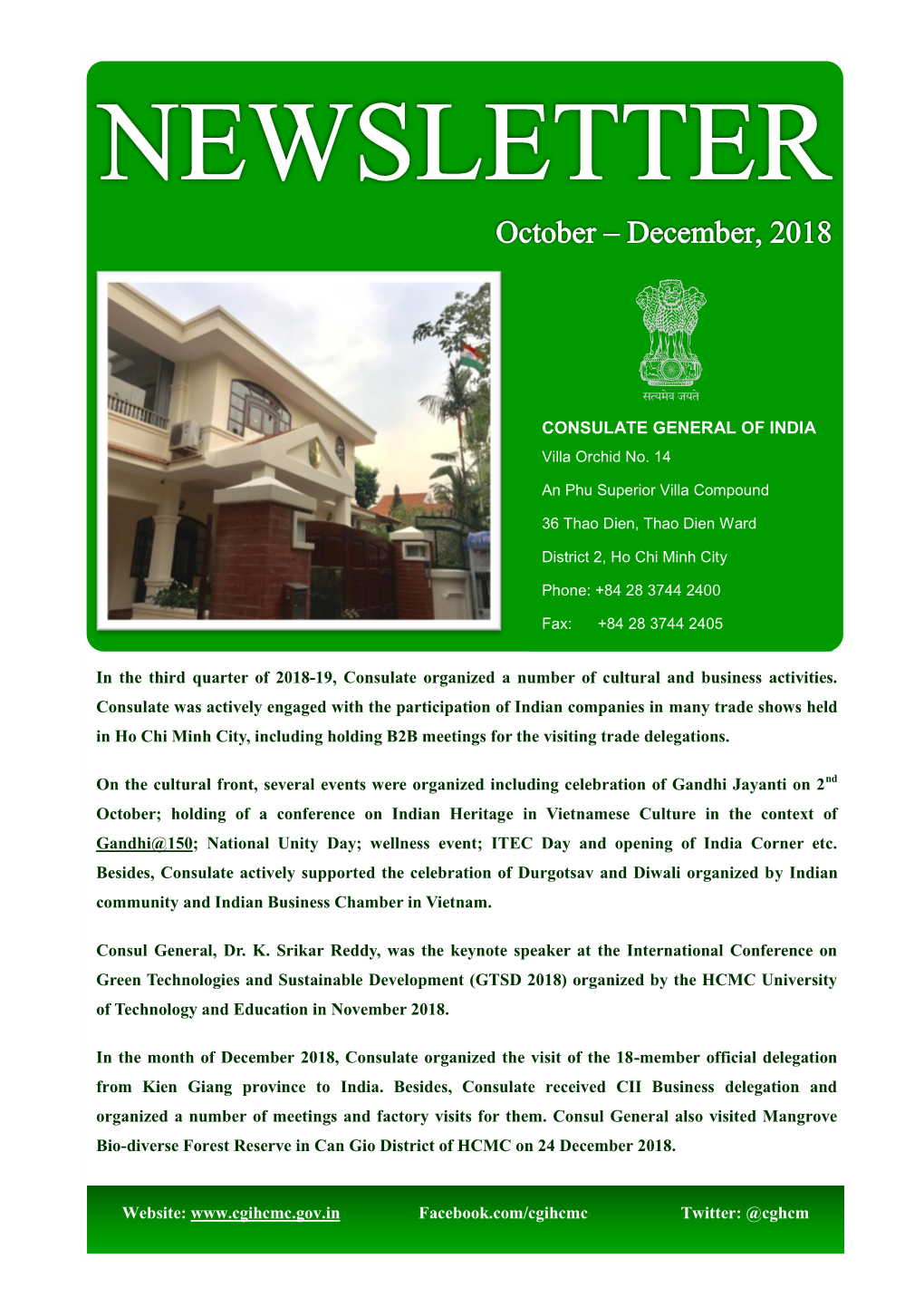 Quarterly Newsletter (Oct