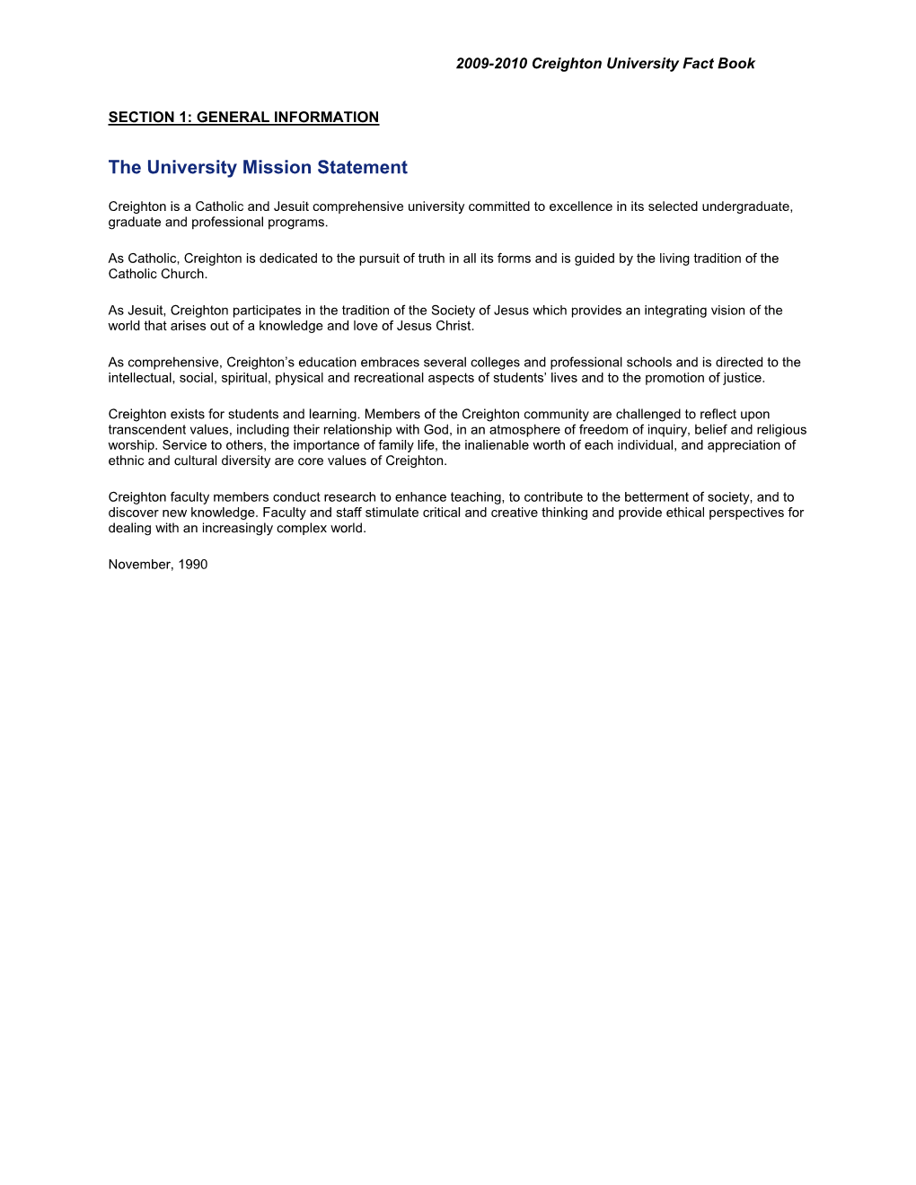 The University Mission Statement