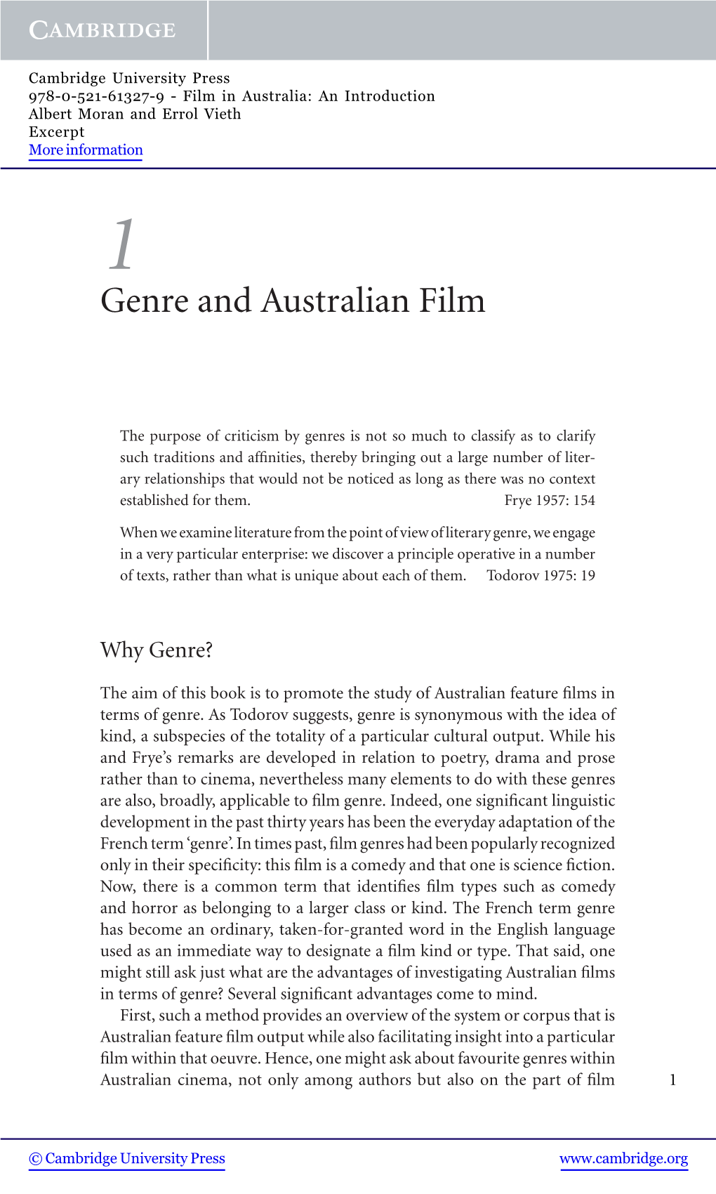 Genre and Australian Film