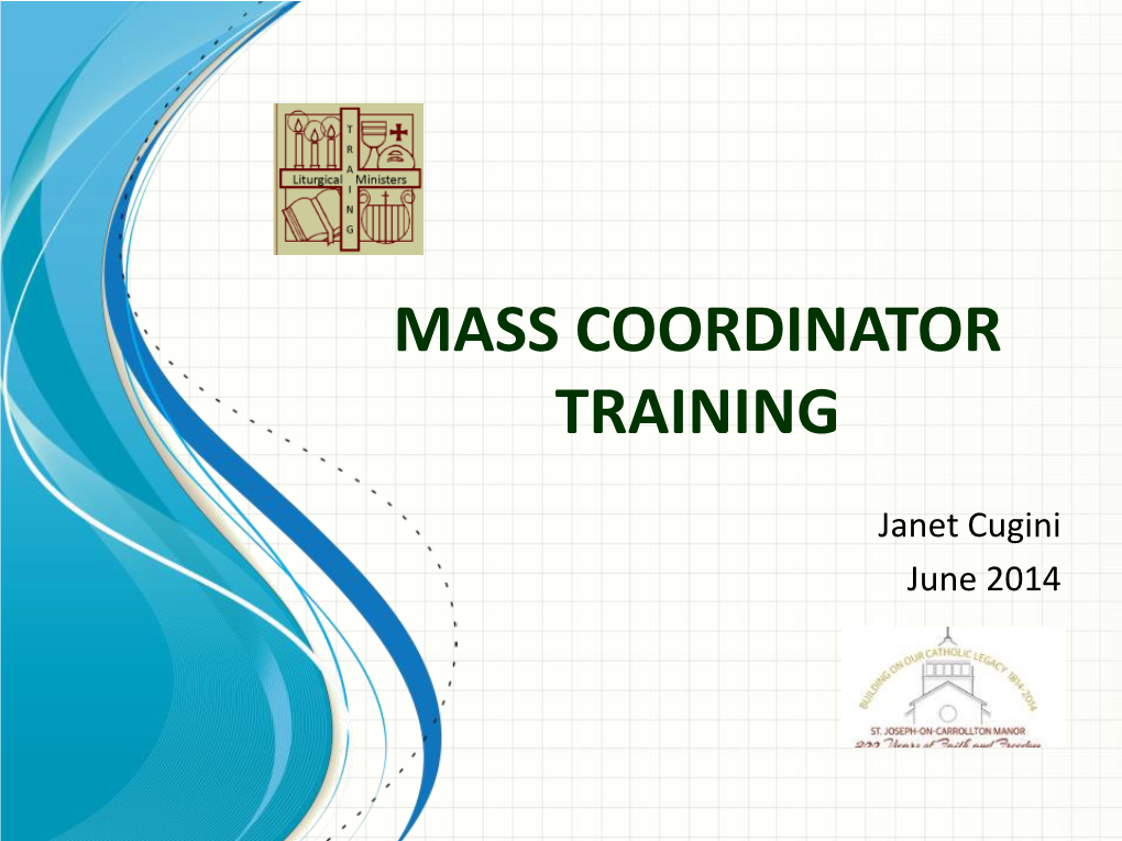 Mass Coordinator Training