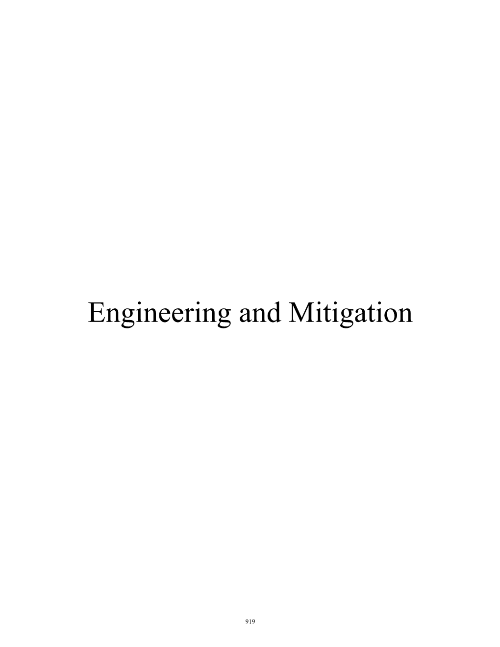 Engineering and Mitigation