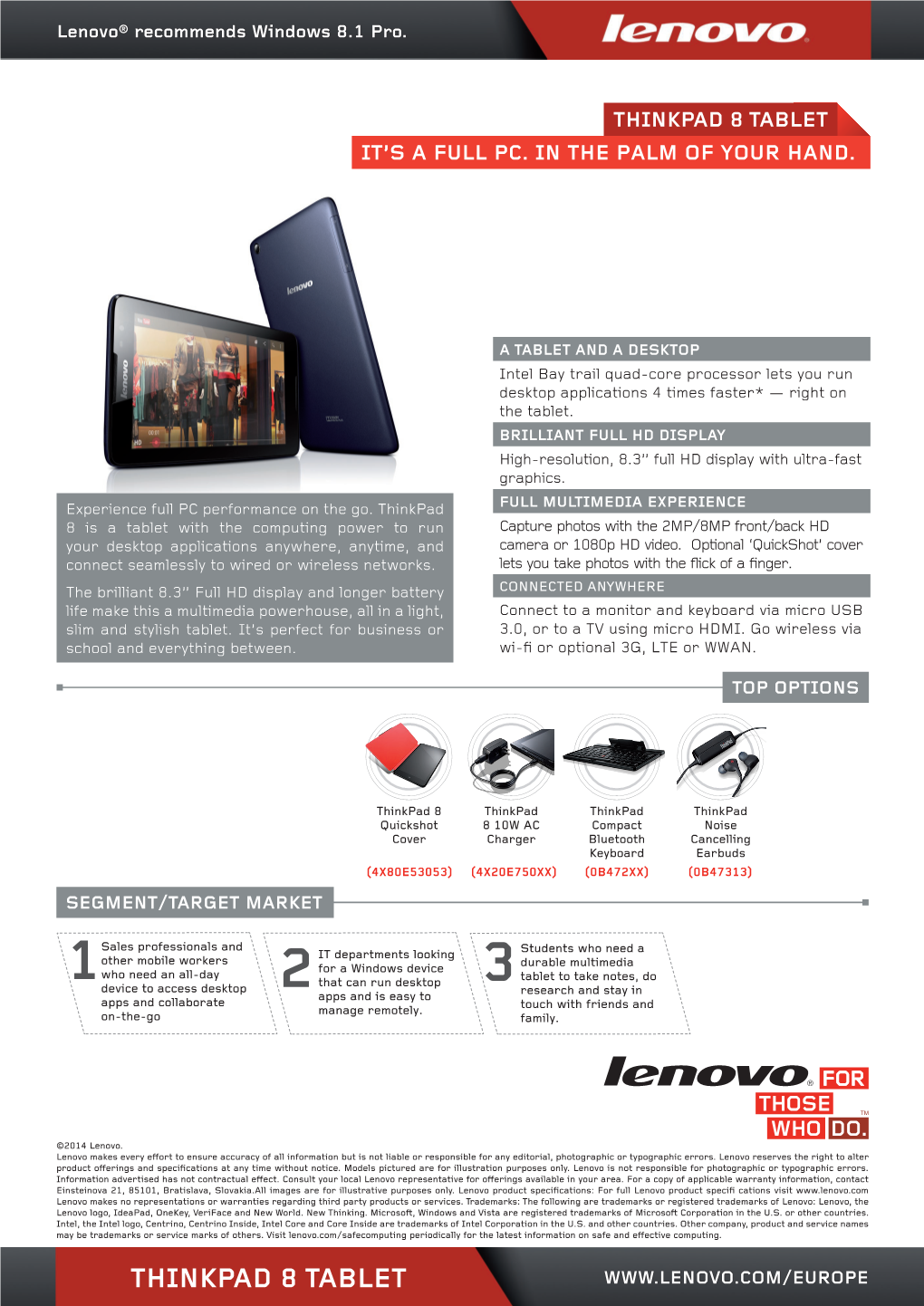 Thinkpad 8 Tablet It’S a Full Pc